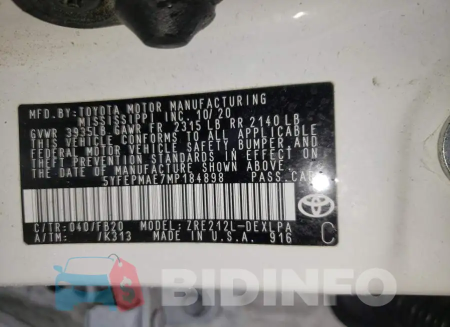 5YFEPMAE7MP184898 Photo# 12