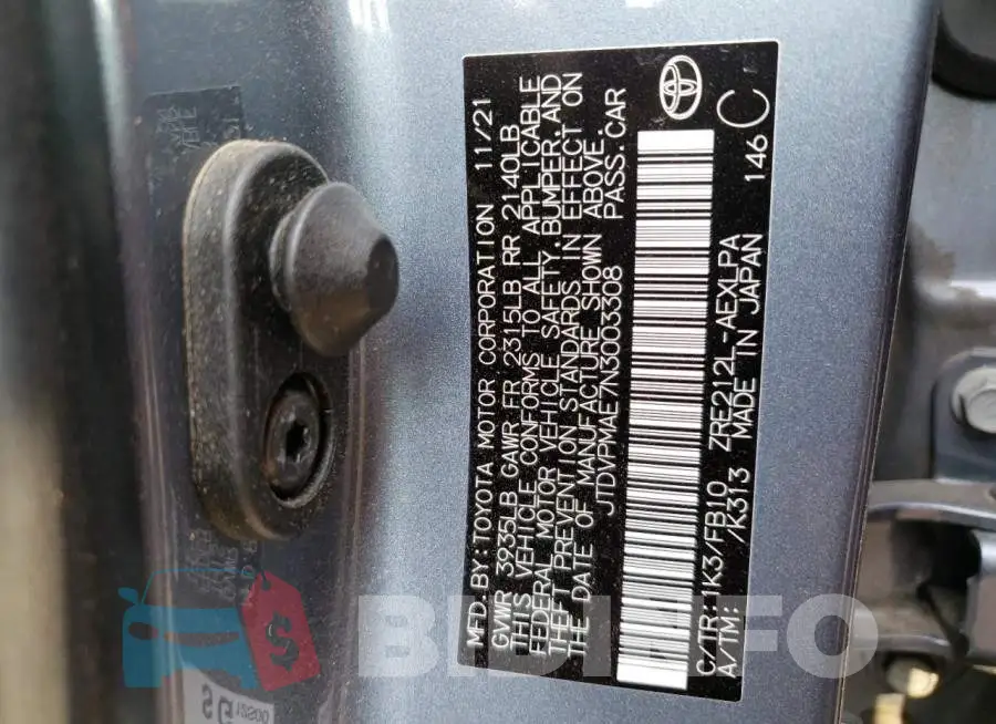JTDVPMAE7N3003308 Photo# 12