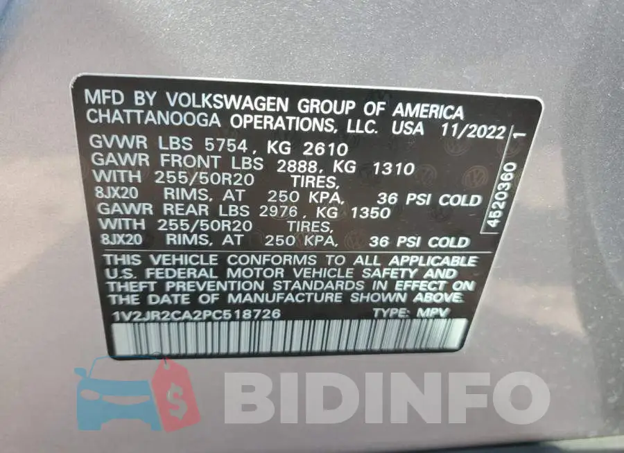 1V2JR2CA2PC518726 Photo# 13