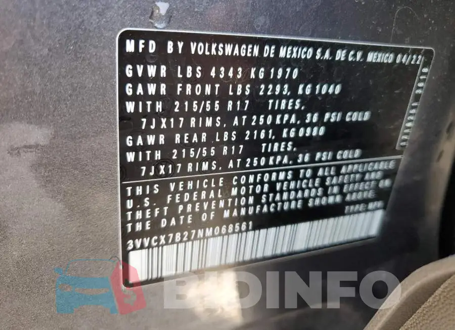 3VVCX7B27NM068561 Photo# 14