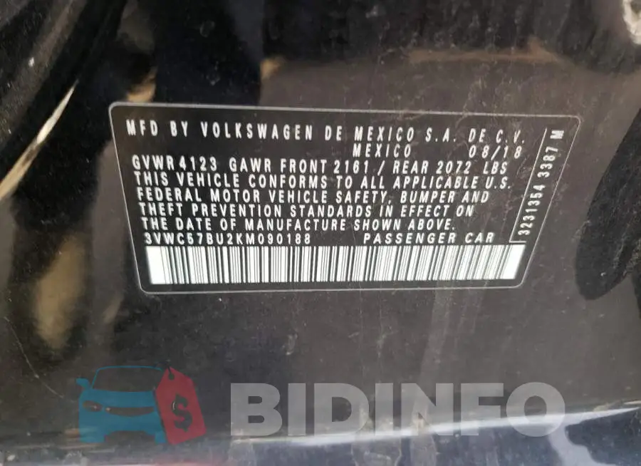 3VWC57BU2KM090188 Photo# 12