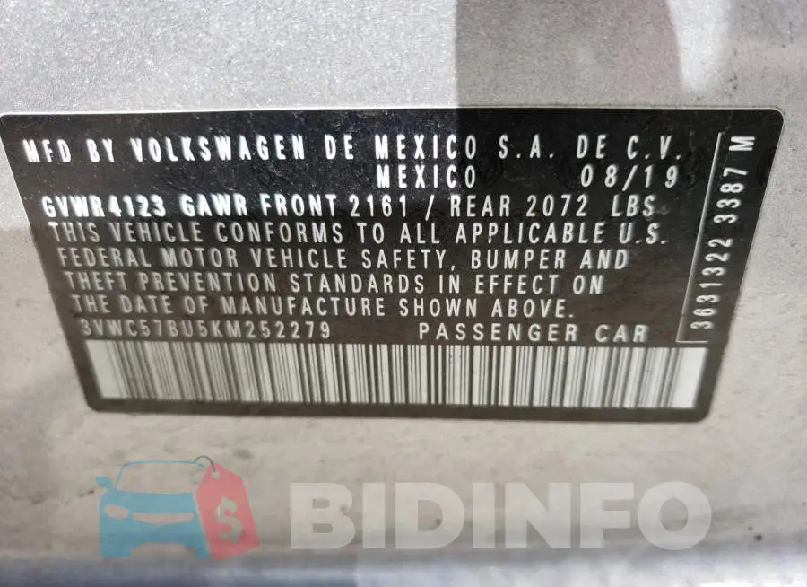 3VWC57BU5KM252279 Photo# 13