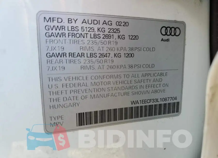 WA1EECF33L1087704 Photo# 14
