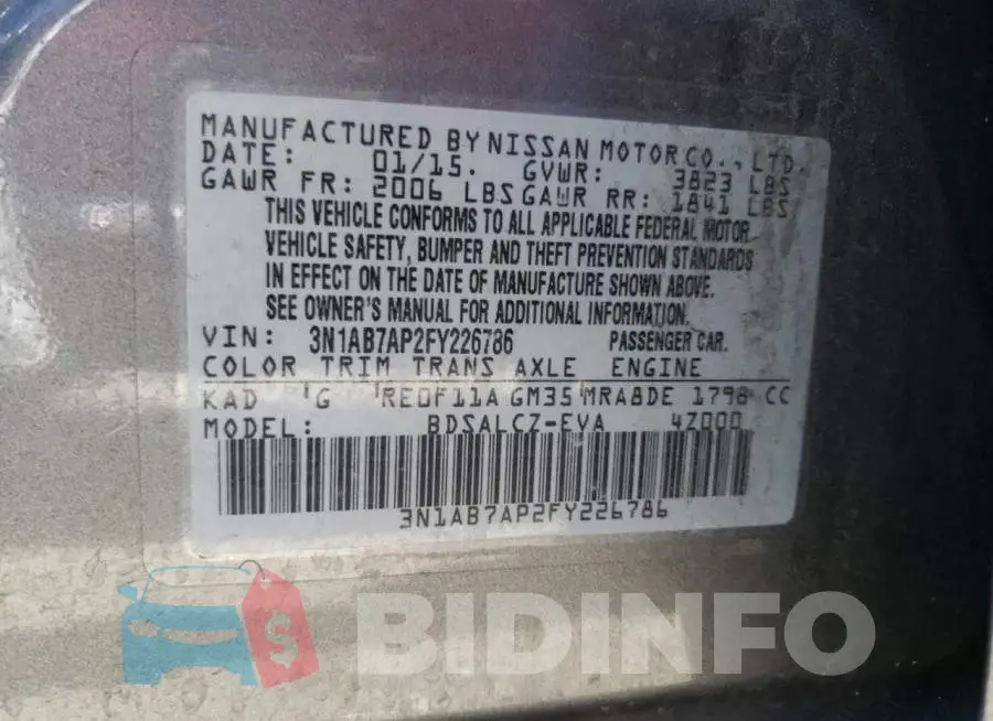 3N1AB7AP2FY226786 Photo# 12