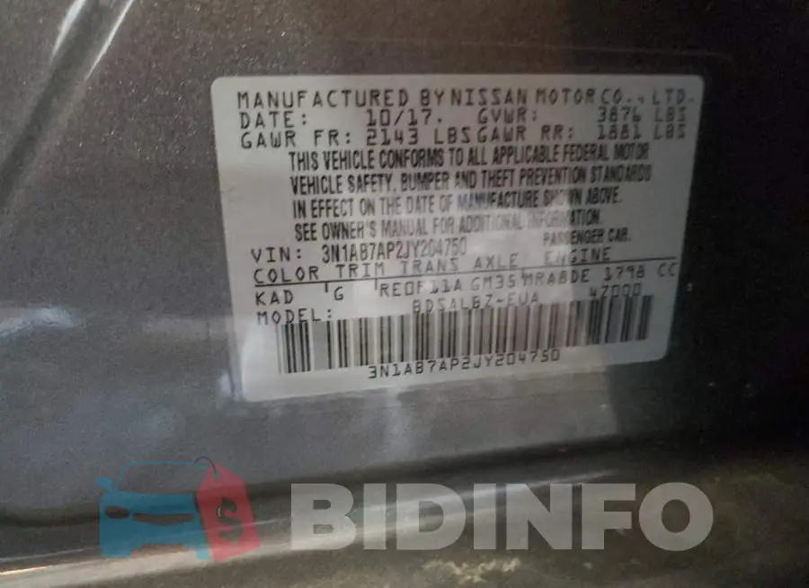 3N1AB7AP2JY204750 Photo# 13