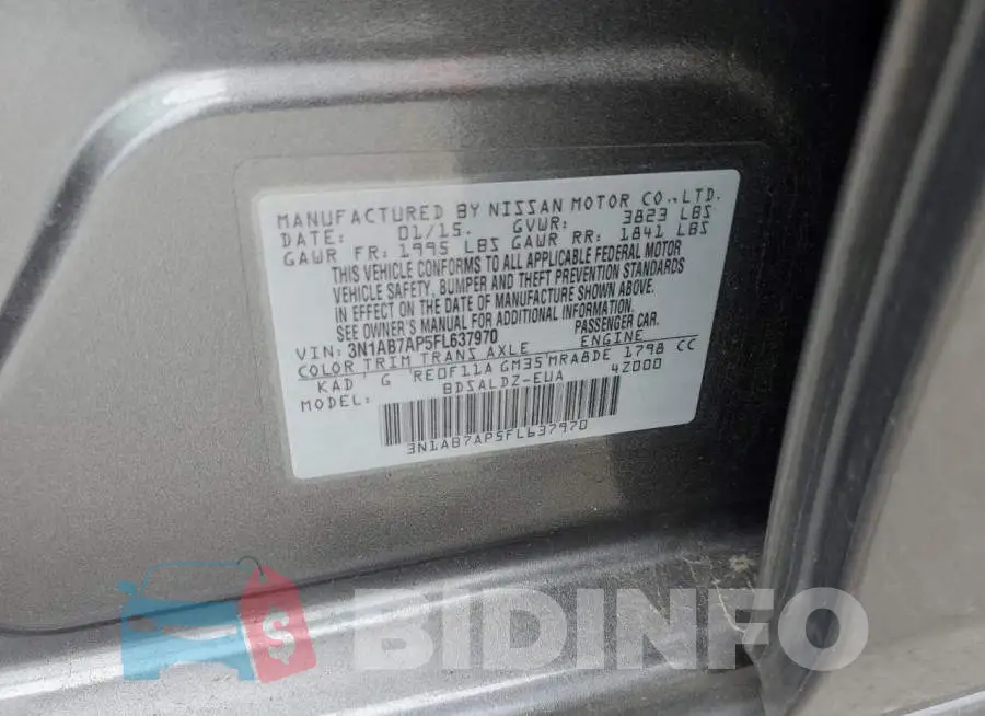 3N1AB7AP5FL637970 Photo# 12