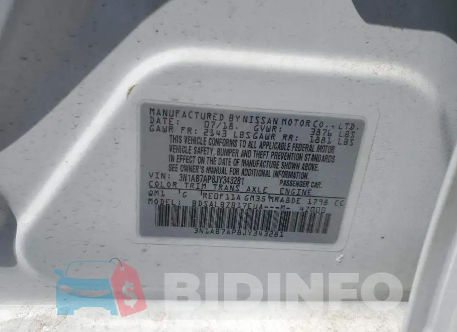 3N1AB7AP8JY343281 Photo# 12