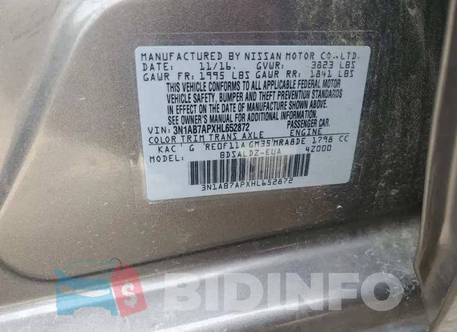 3N1AB7APXHL652872 Photo# 12