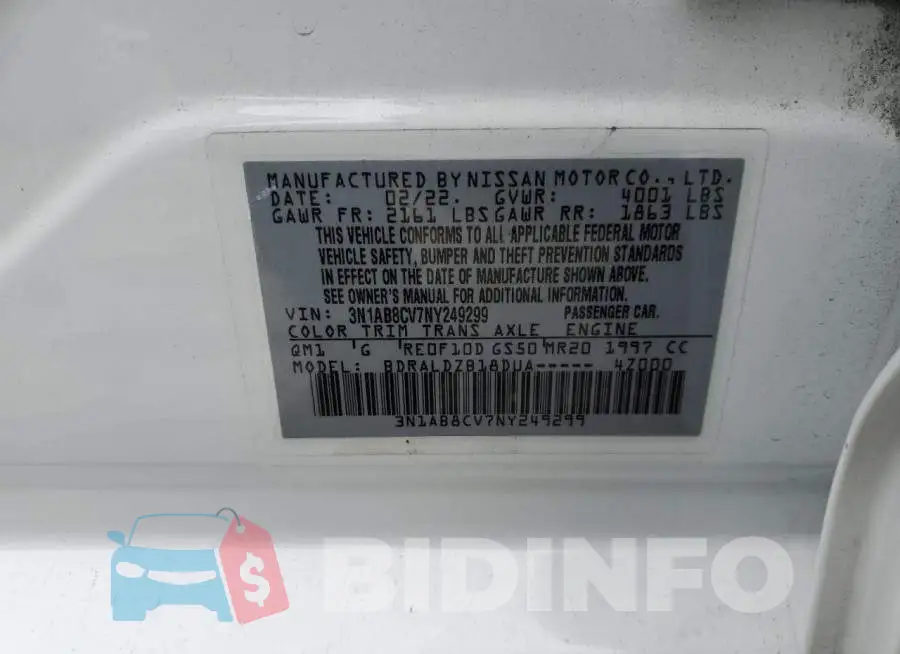 3N1AB8CV7NY249299 Photo# 12