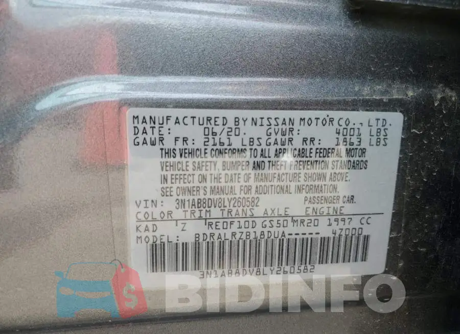 3N1AB8DV8LY260582 Photo# 13