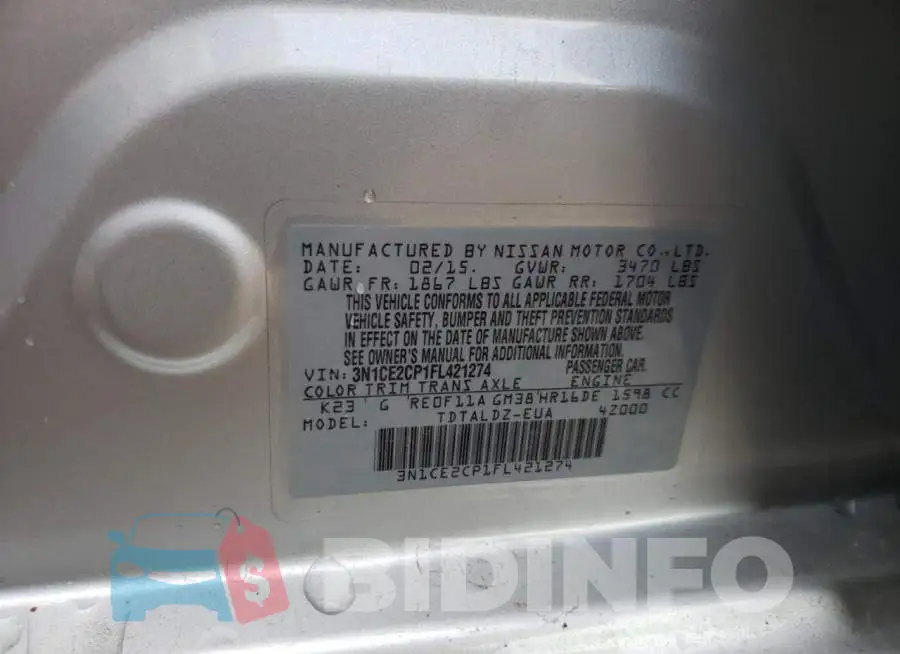 3N1CE2CP1FL421274 Photo# 12