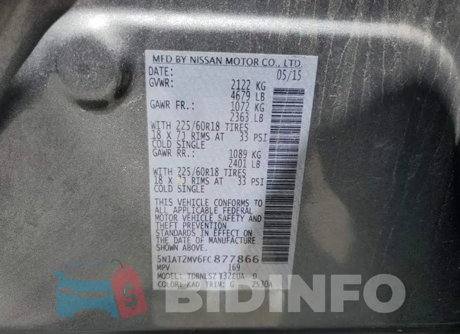 5N1AT2MV6FC877866 Photo# 13