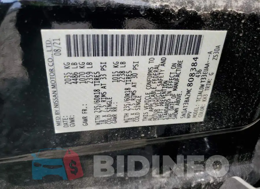 5N1AT3BA2MC808384 Photo# 14