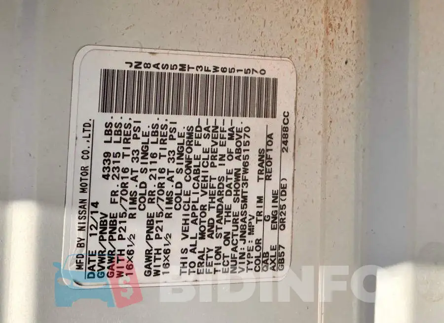 JN8AS5MT3FW651570 Photo# 10