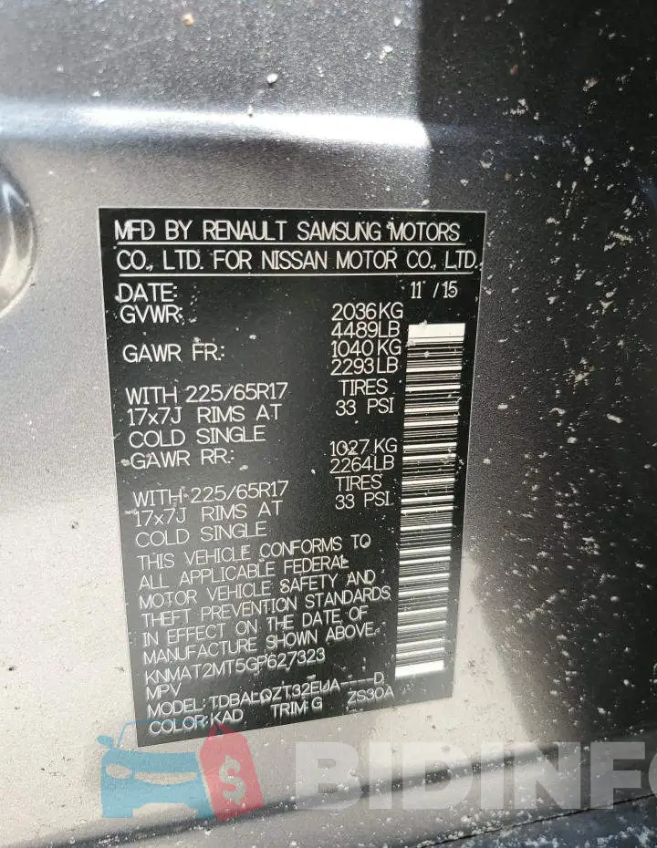 KNMAT2MT5GP627323 Photo# 13