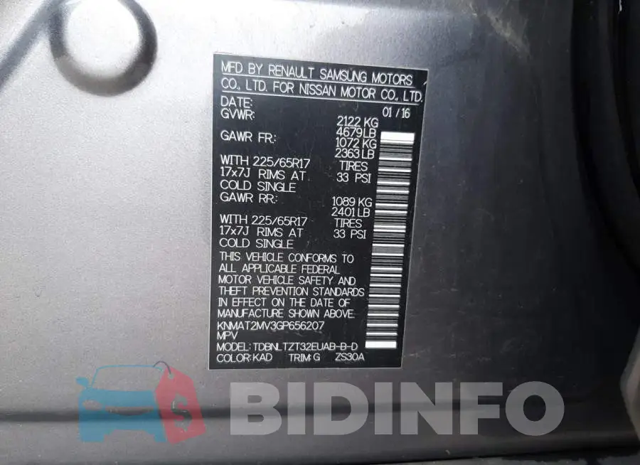 KNMAT2MV3GP656207 Photo# 13