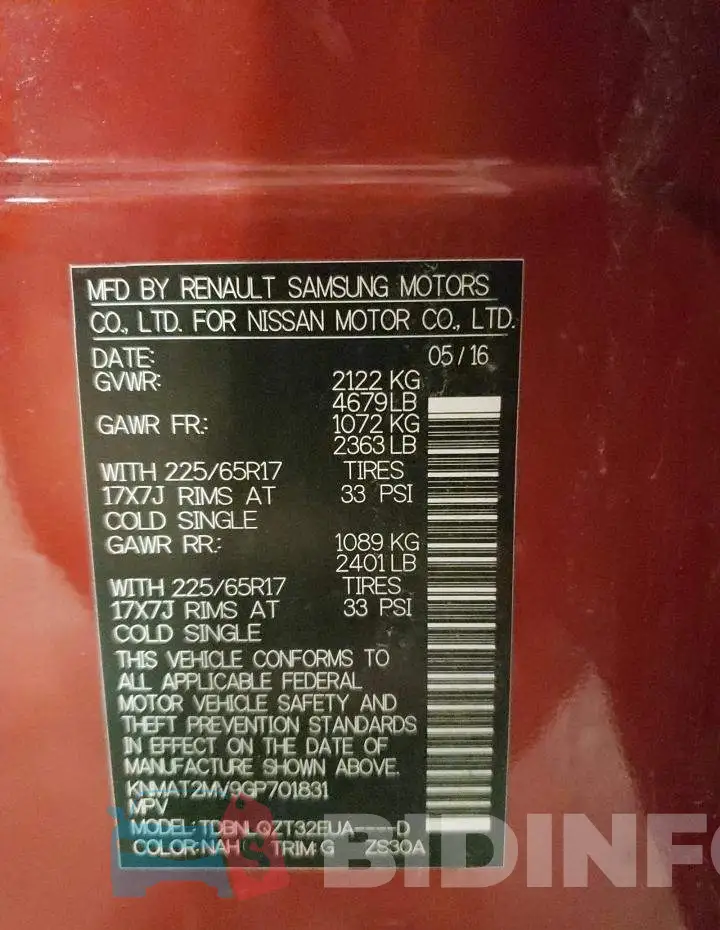 KNMAT2MV9GP701831 Photo# 12