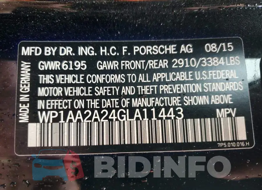 WP1AA2A24GLA11443 Photo# 13
