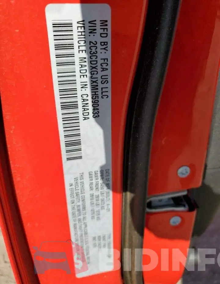 2C3CDXGJXMH590433 Photo# 13