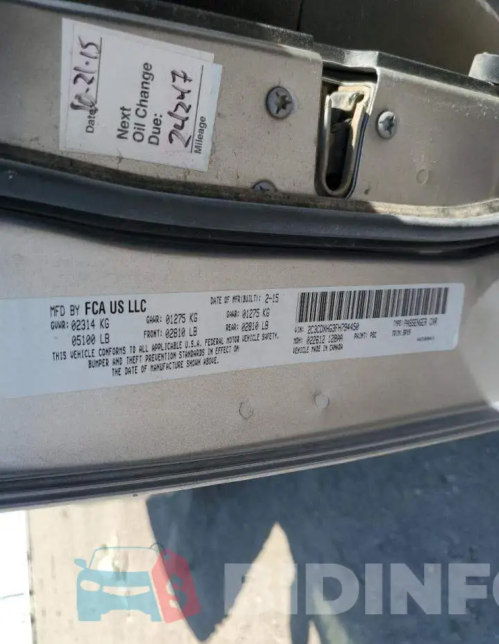 2C3CDXHG3FH794450 Photo# 10