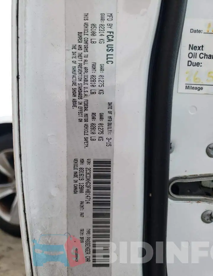 2C3CDXHG3FH814714 Photo# 13