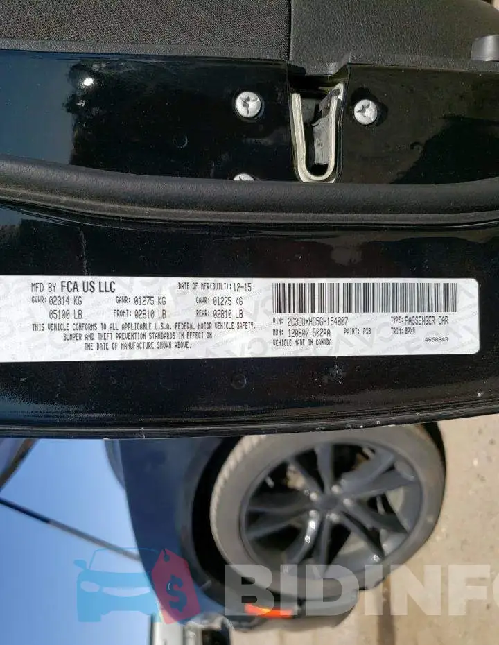 2C3CDXHG5GH154807 Photo# 12