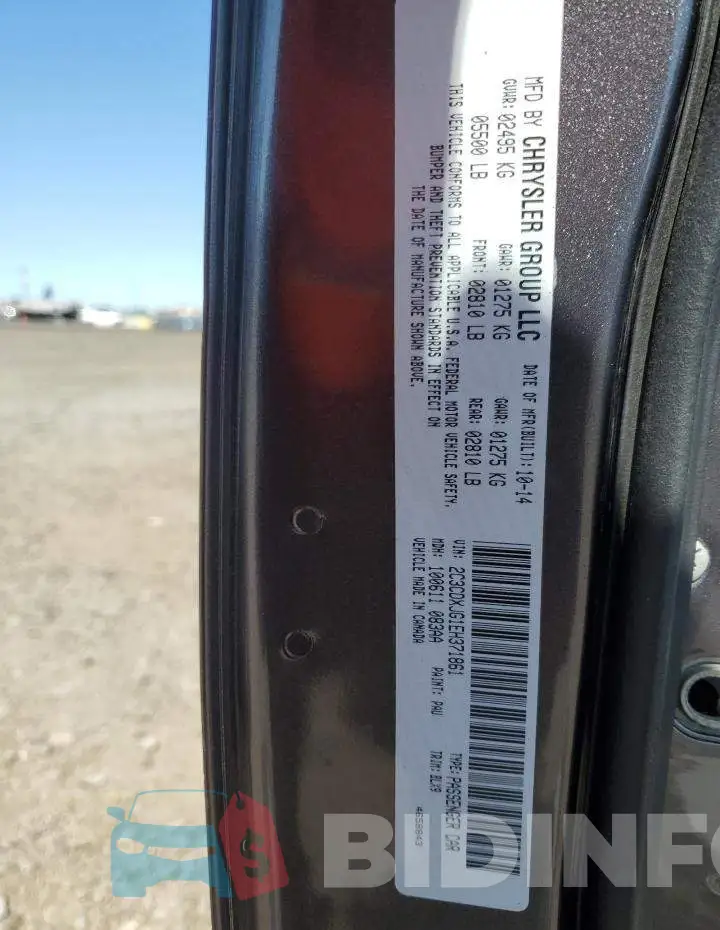 2C3CDXJG1EH371861 Photo# 12