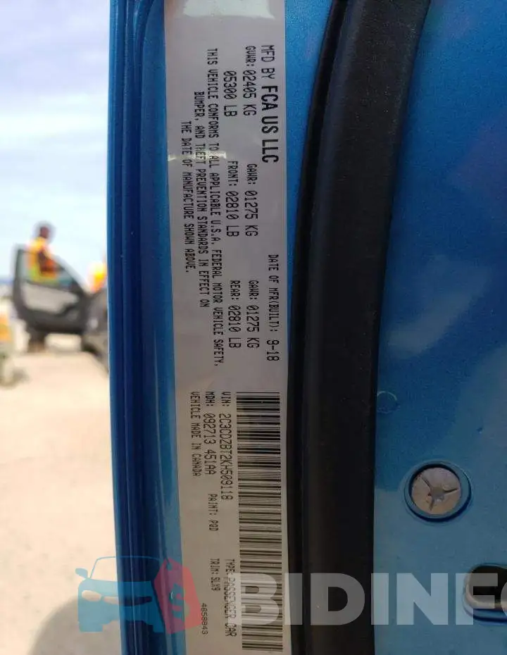 2C3CDZBT2KH509118 Photo# 12