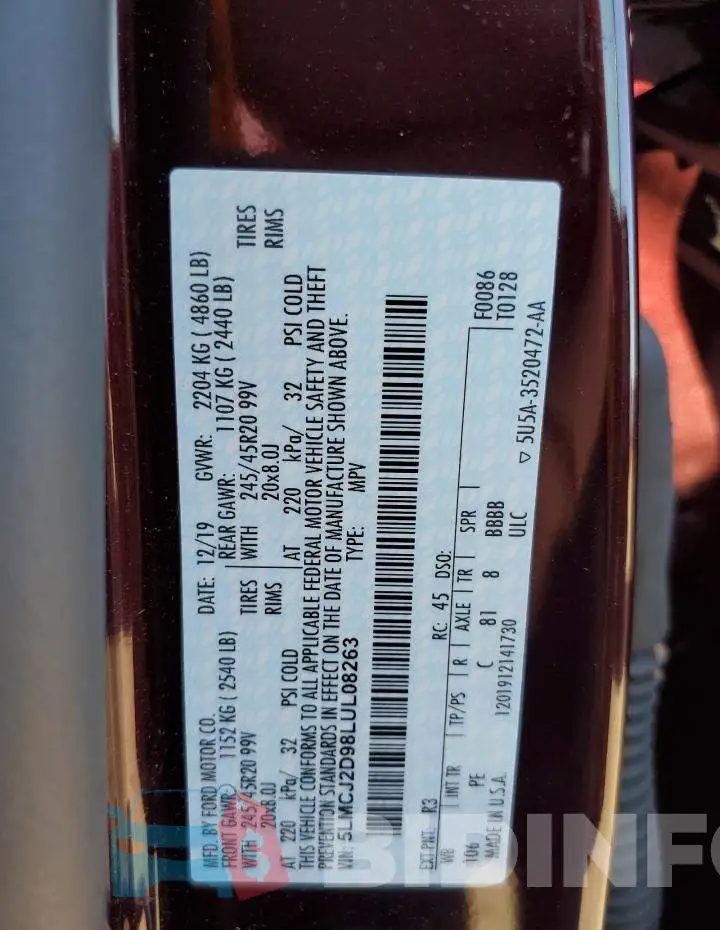 5LMCJ2D98LUL08263 Photo# 13