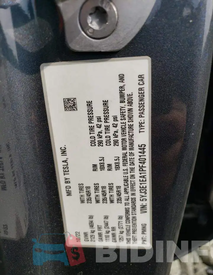 5YJ3E1EA1PF401445 Photo# 12