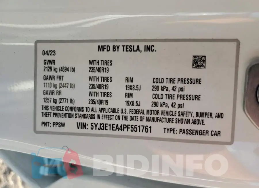 5YJ3E1EA4PF551761 Photo# 12