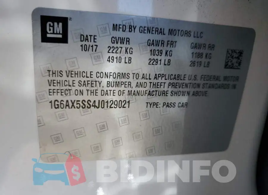 1G6AX5SS4J0129021 Photo# 12