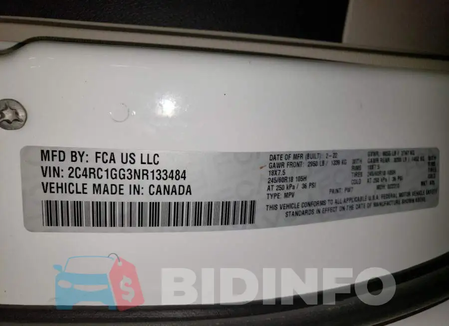 2C4RC1GG3NR133484 Photo# 13
