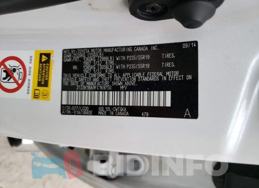 2T2ZK1BA9FC169750 Photo# 13