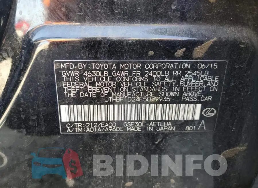 JTHBF1D24F5079935 Photo# 13