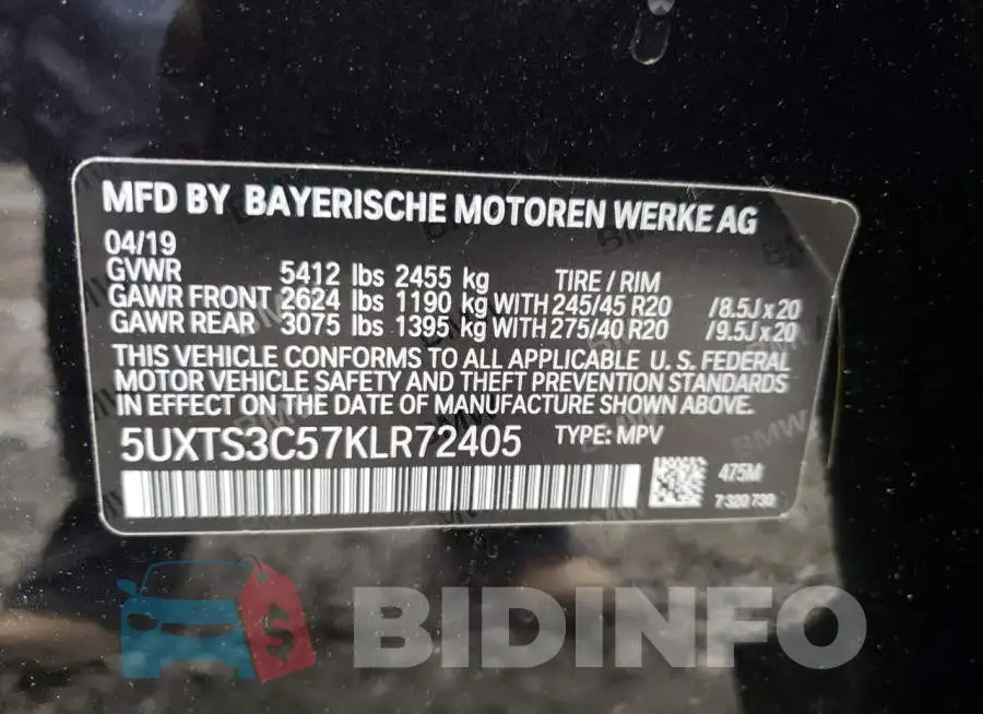 5UXTS3C57KLR72405 Photo# 12
