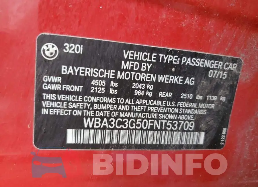 WBA3C3G50FNT53709 Photo# 12