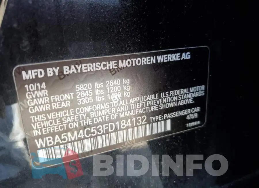 WBA5M4C53FD184132 Photo# 13