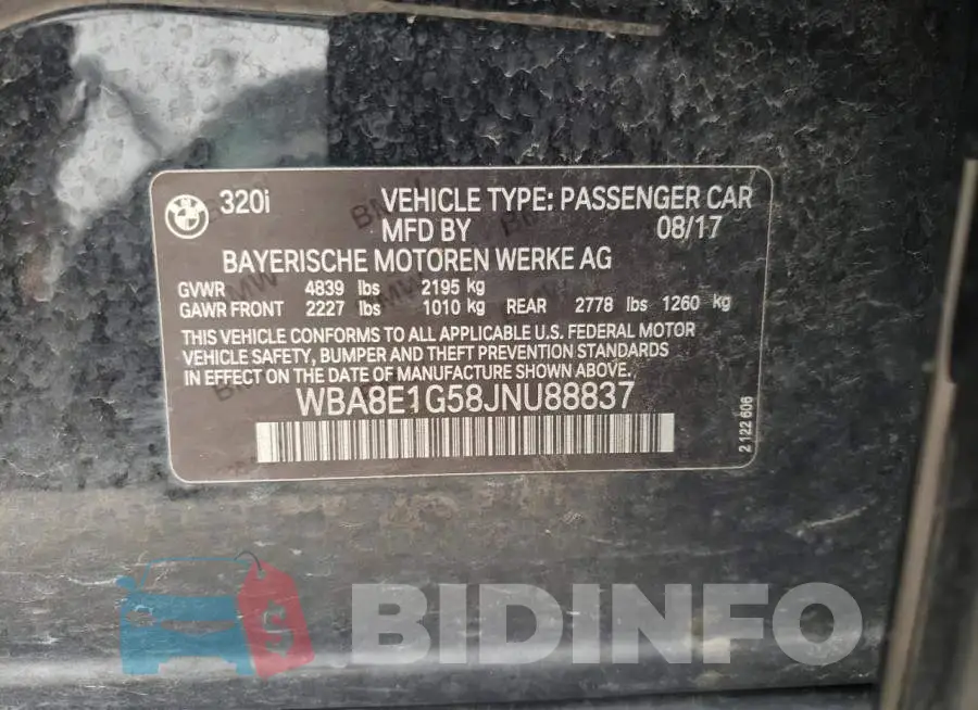 WBA8E1G58JNU88837 Photo# 12
