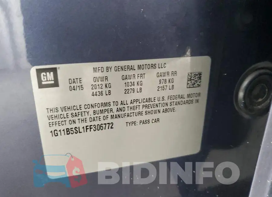 1G11B5SL1FF306772 Photo# 12