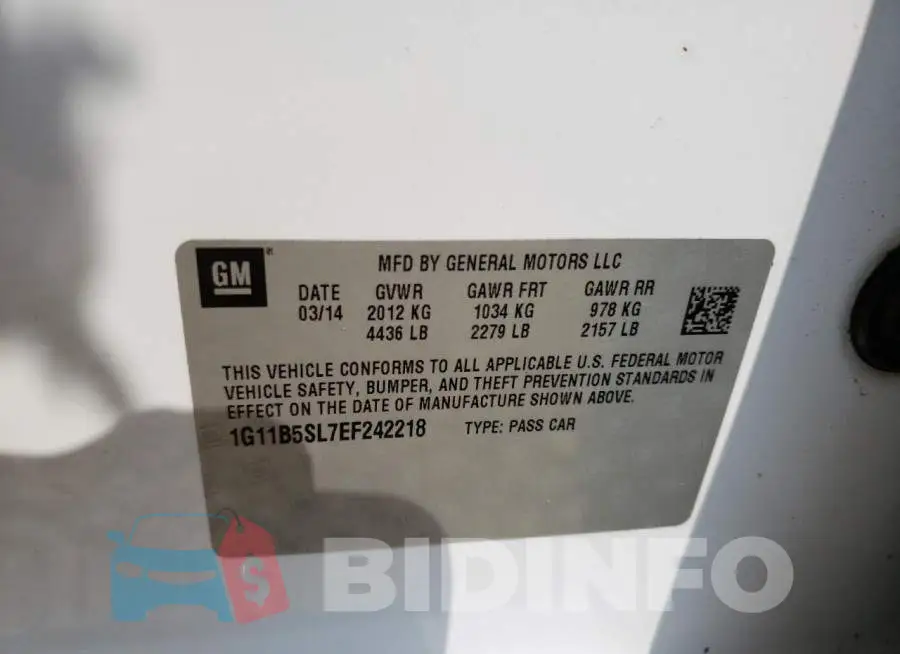 1G11B5SL7EF242218 Photo# 12
