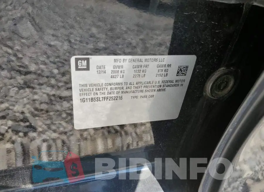 1G11B5SL7FF252216 Photo# 12