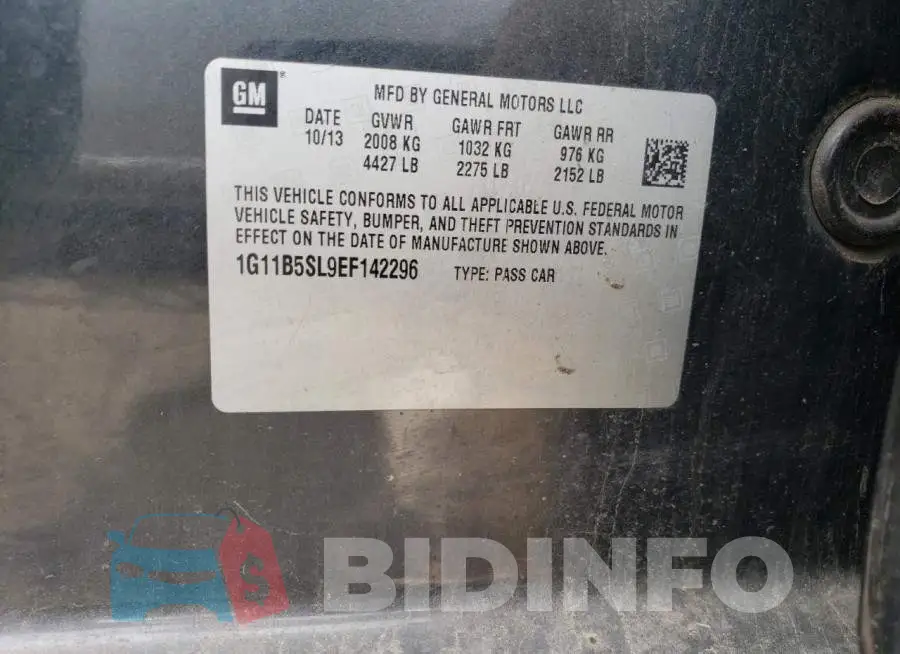 1G11B5SL9EF142296 Photo# 12