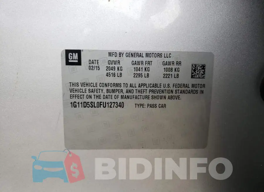 1G11D5SL0FU127340 Photo# 13