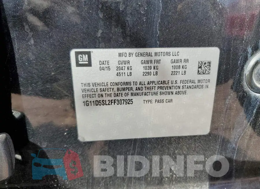 1G11D5SL2FF307925 Photo# 12