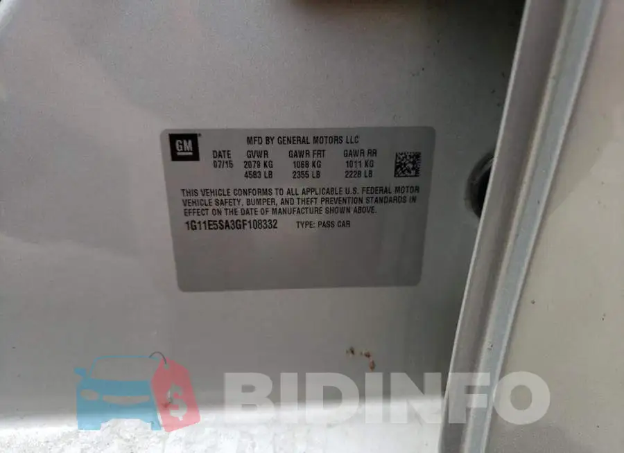 1G11E5SA3GF108332 Photo# 12