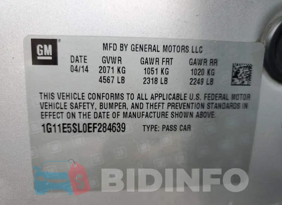 1G11E5SL0EF284639 Photo# 12