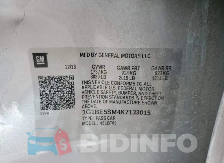 1G1BE5SM4K7133015 Photo# 12