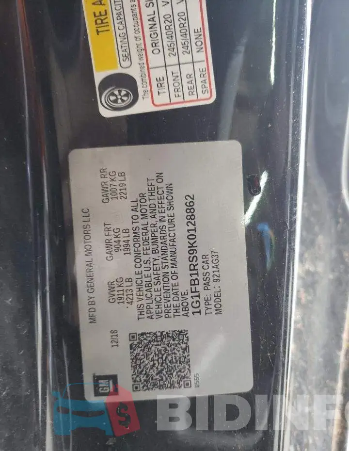 1G1FB1RS9K0128862 Photo# 12