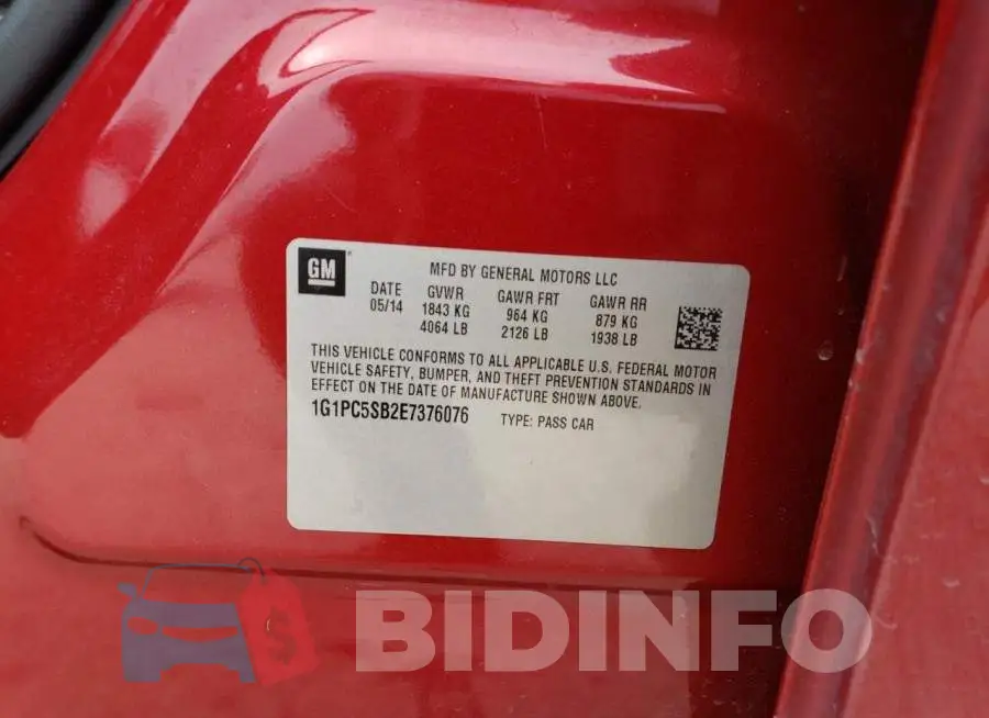 1G1PC5SB2E7376076 Photo# 12